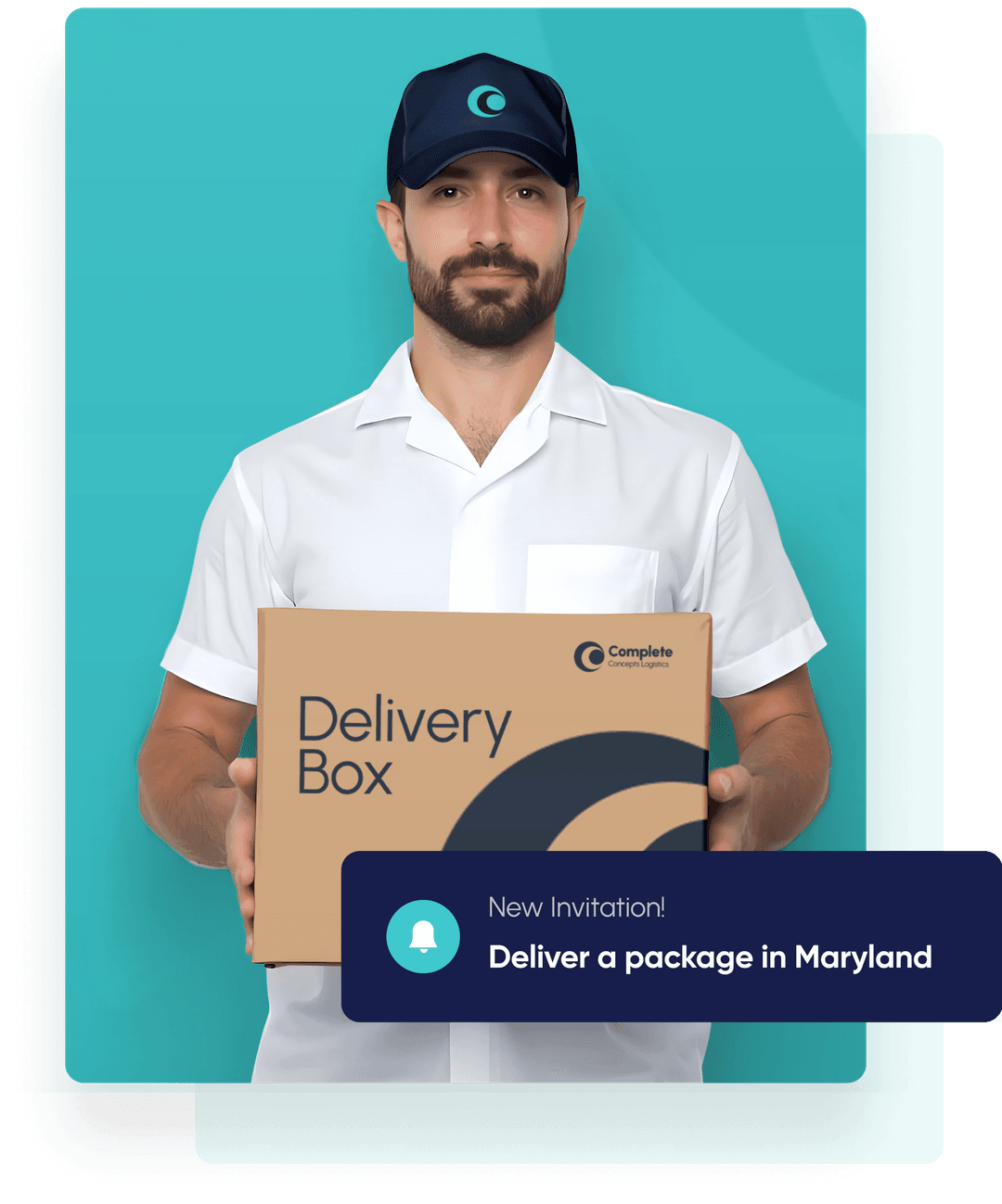 complete logistics delivery man